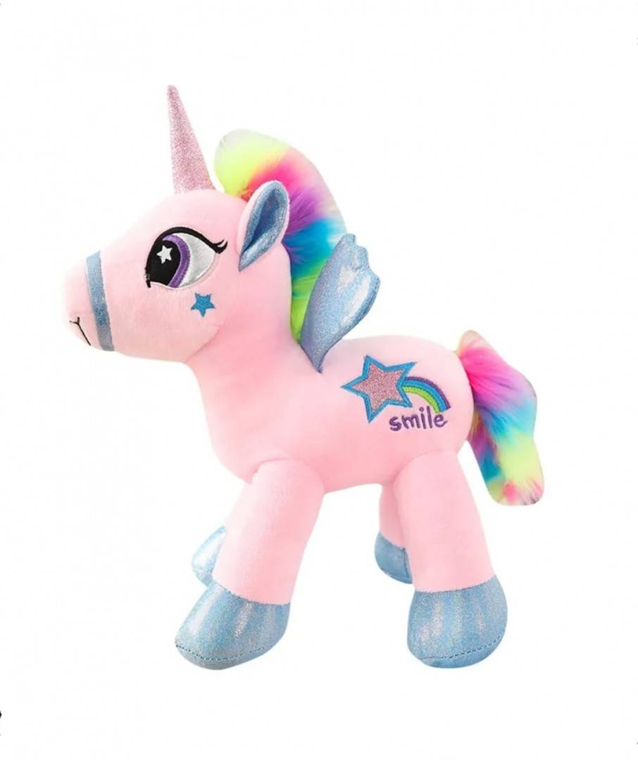 Jucarie de plus, Unicorn, roz, 26 cm