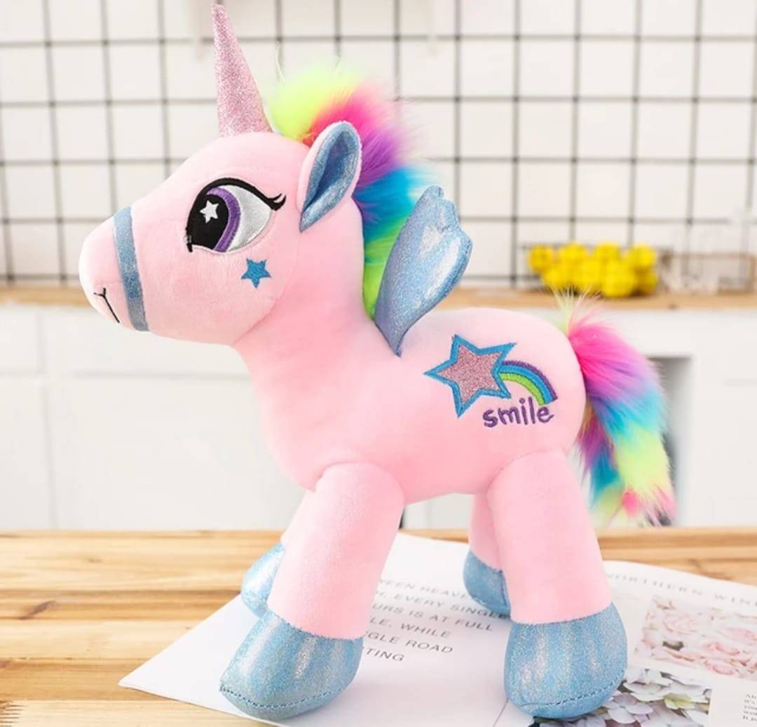 Jucarie de plus, Unicorn, roz, 60 cm