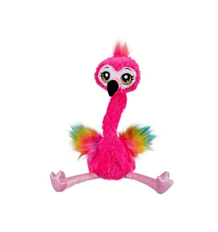 Jucarie Flamingo interactiv, dansator, repetare vocala, roz, 32 cm