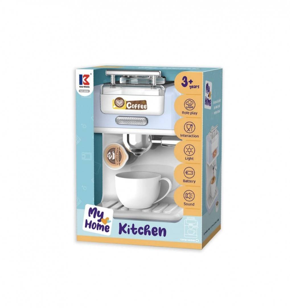 Jucarie interactiva, Aparat de cafea, albastru, 23 cm