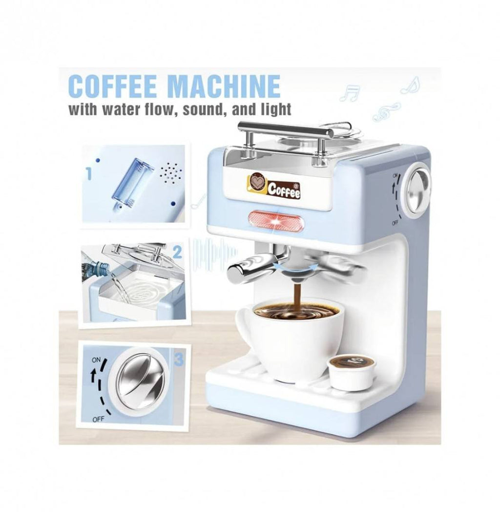 Jucarie interactiva, Aparat de cafea, albastru, 23 cm