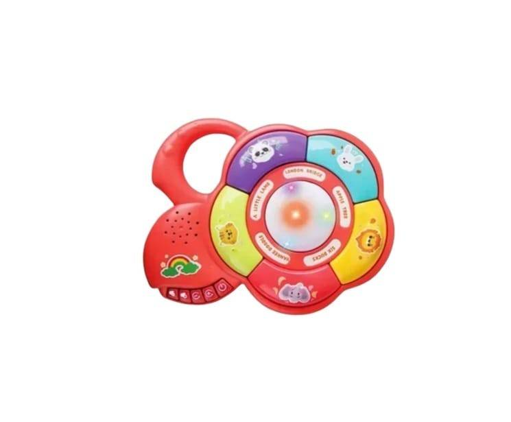 Jucarie interactiva bebelusi, Floare, lumini si sunete, roz, 24 cm, 6 luni+