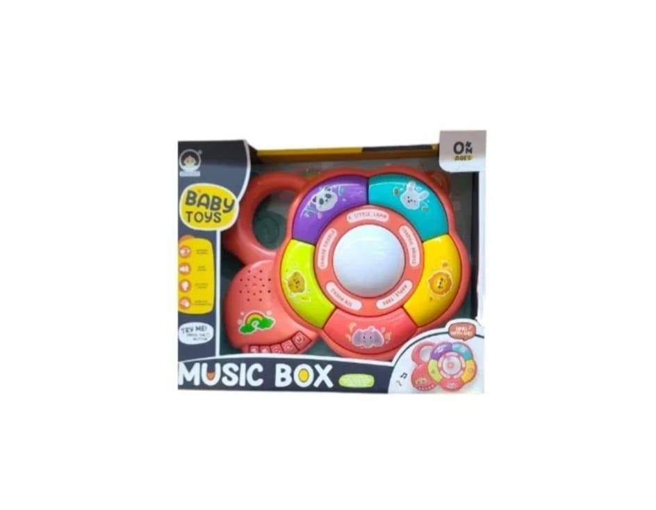 Jucarie interactiva bebelusi, Floare, lumini si sunete, roz, 24 cm, 6 luni+