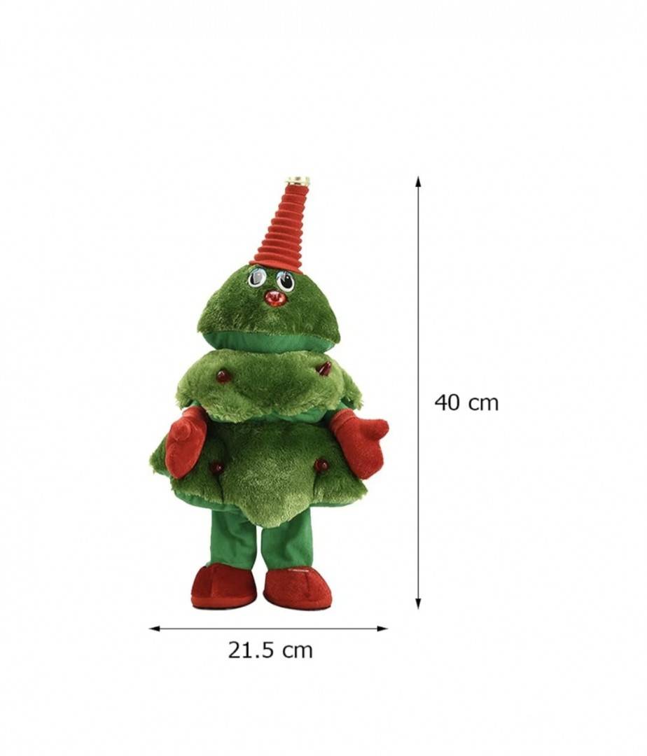 Jucarie interactiva, Bradutul dansator si muzical, verde, 40 cm