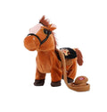 Jucarie interactiva, Calut cu lesa, MASHASHOP, merge, sunet, maro deschis, 29 cm
