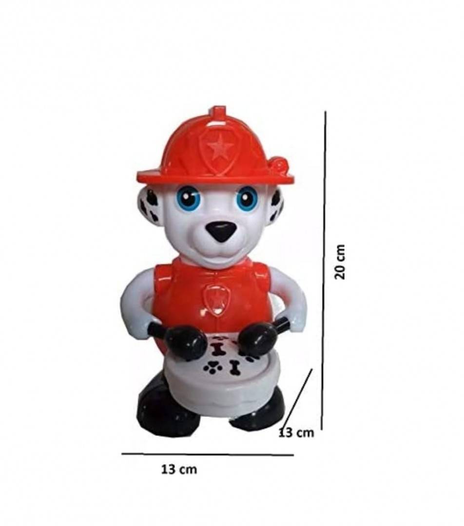 Jucarie interactiva, Catel cu Tobe, lumini si sunete, rosu, 20 cm