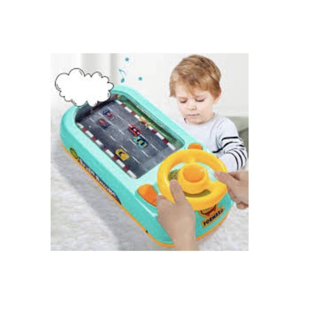 Jucarie interactiva copii, Simulator cu volan, MASHASHOP, multicolor, 43 cm
