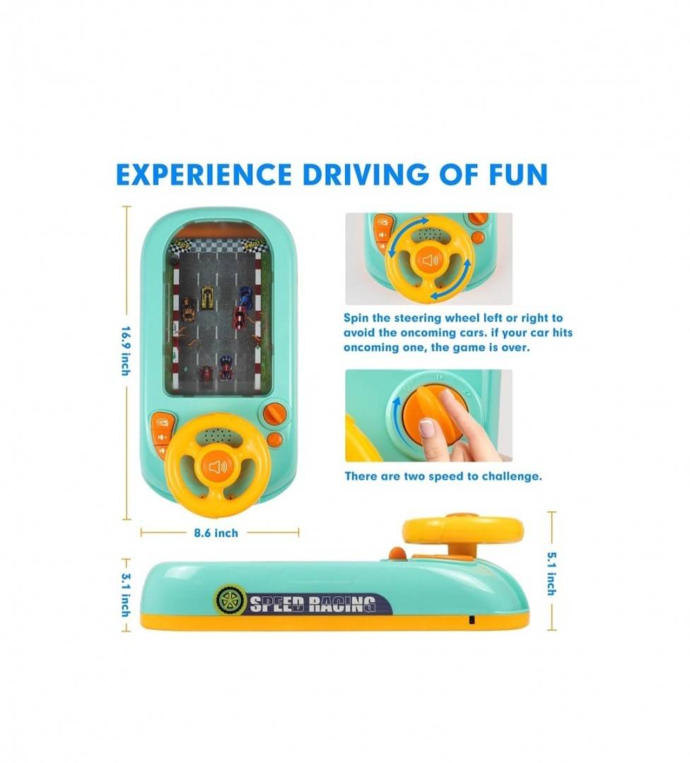 Jucarie interactiva copii, Simulator cu volan, MASHASHOP, multicolor, 43 cm