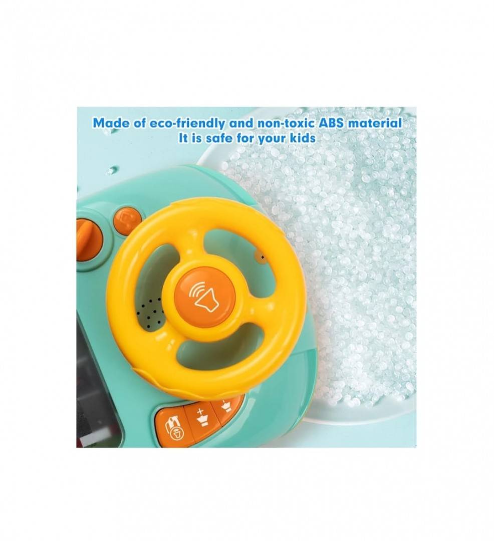 Jucarie interactiva copii, Simulator cu volan, MASHASHOP, multicolor, 43 cm