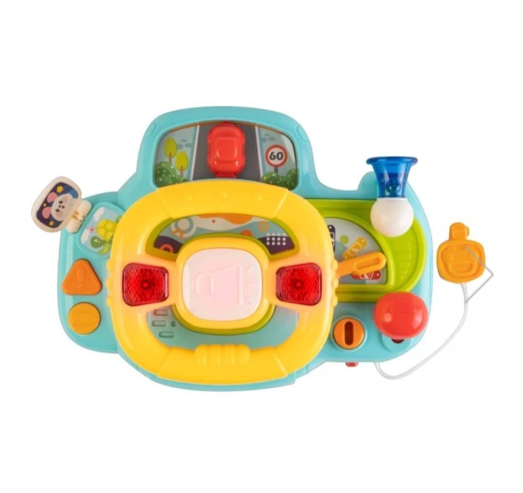 jucarie interactiva copii, Volan cu activitati, sunete si lumini, multicolor