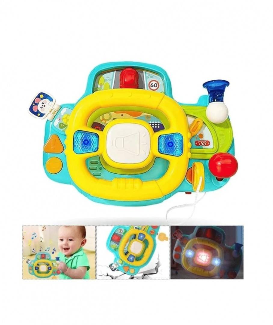 jucarie interactiva copii, Volan cu activitati, sunete si lumini, multicolor
