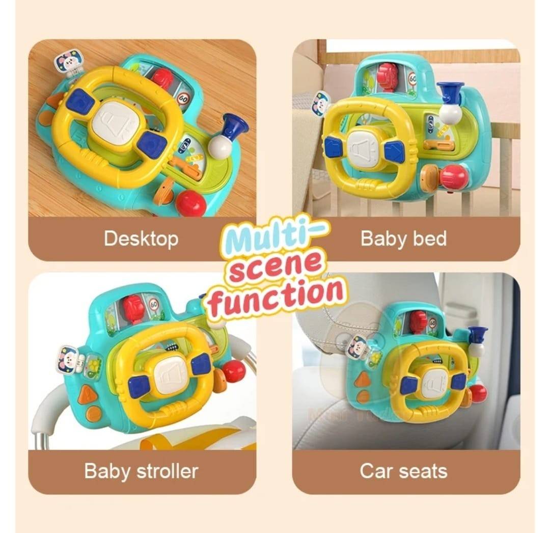 jucarie interactiva copii, Volan cu activitati, sunete si lumini, multicolor
