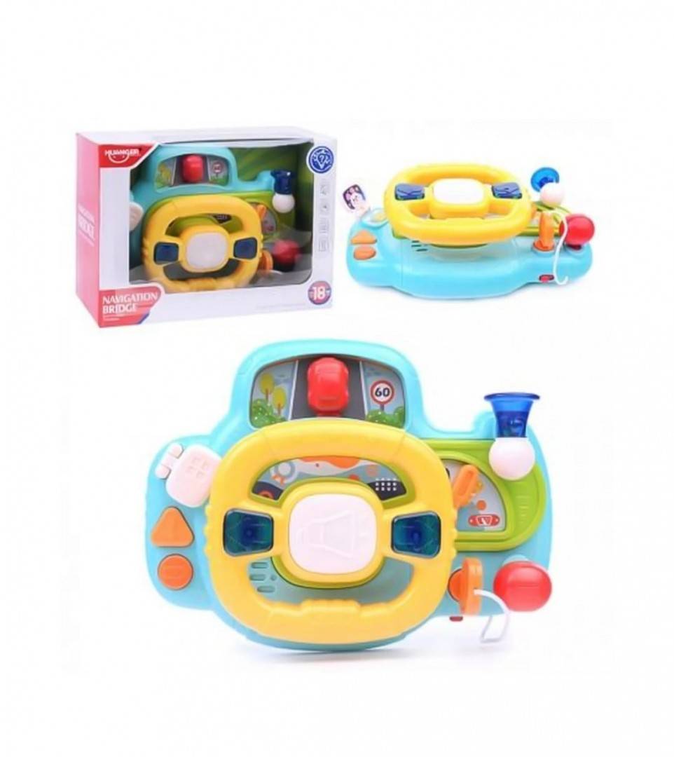 jucarie interactiva copii, Volan cu activitati, sunete si lumini, multicolor