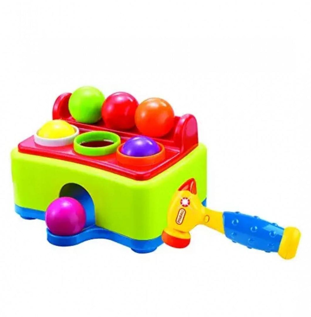 Jucarie interactiva cu 6 blie si ciocan, sunete si lumini, multicolor, 21 cm