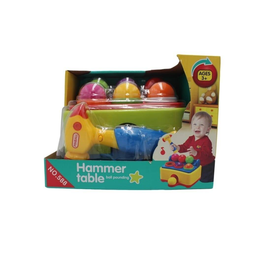Jucarie interactiva cu 6 blie si ciocan, sunete si lumini, multicolor, 21 cm