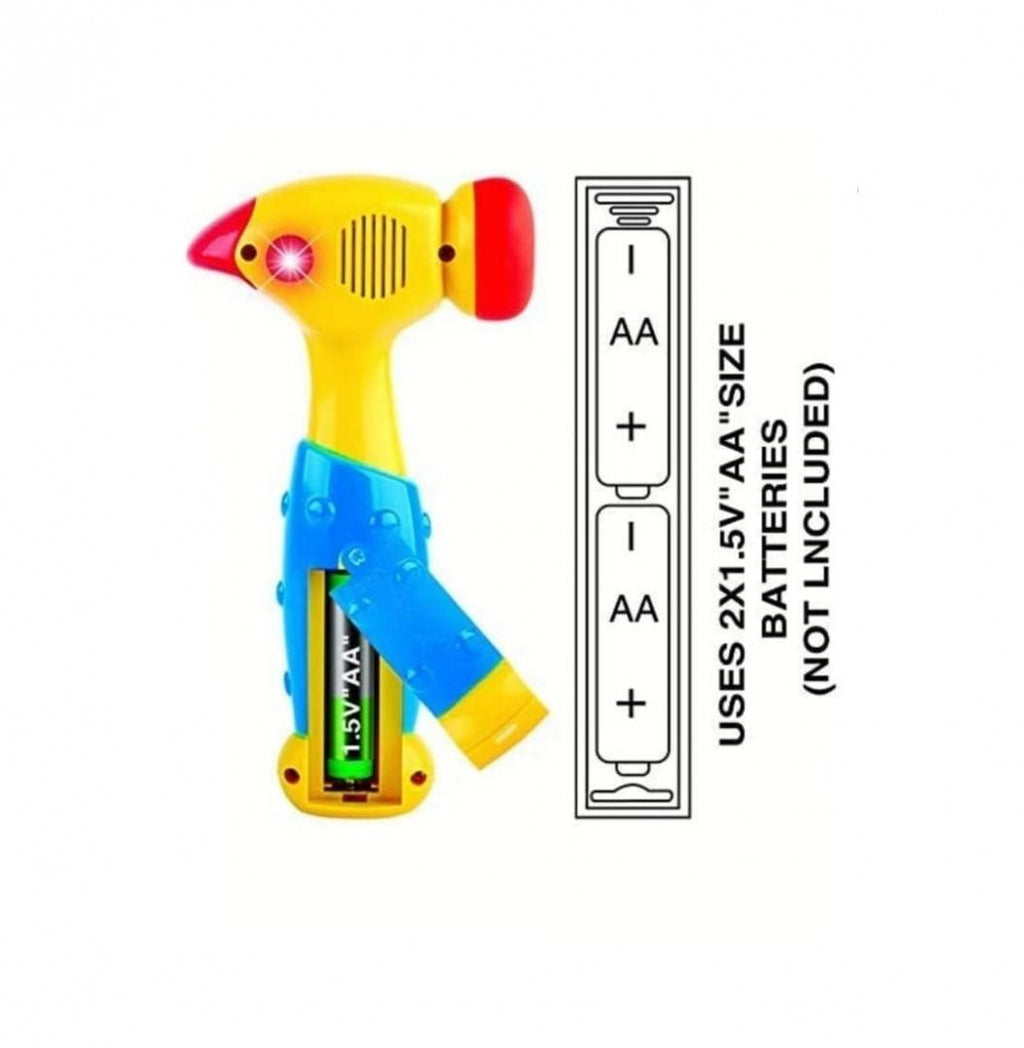 Jucarie interactiva cu 6 blie si ciocan, sunete si lumini, multicolor, 21 cm