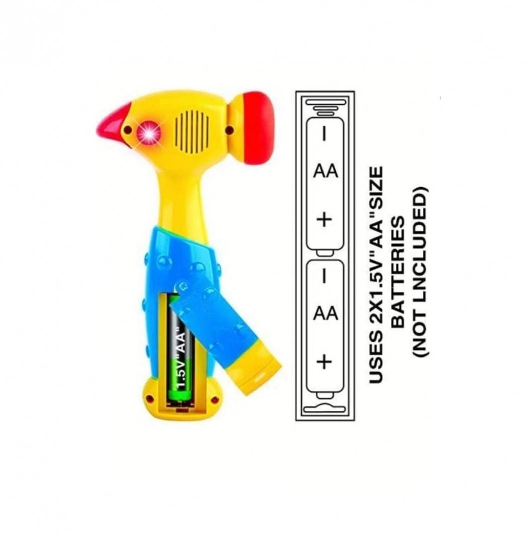 Jucarie interactiva cu 6 blie si ciocan, sunete si lumini, multicolor, 21 cm