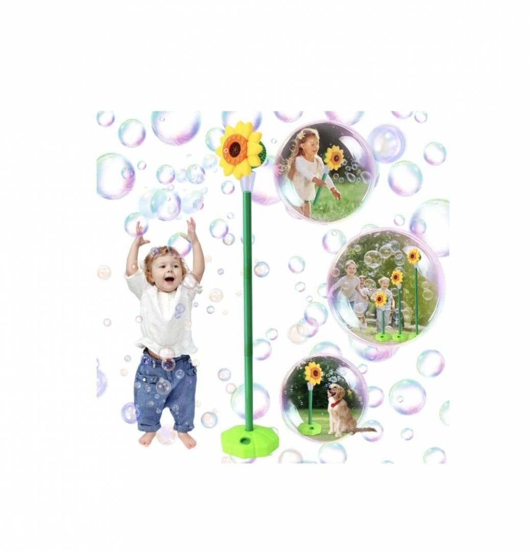 Jucarie Interactiva de Facut Baloane de Sapun, Floarea Soarelui, Automata, Portabila, lumini, usb, 119 cm