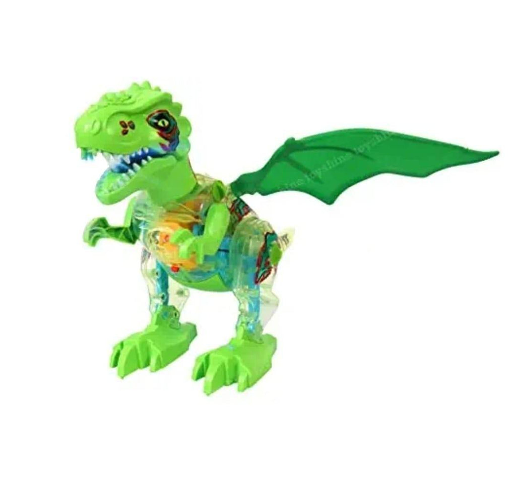 Jucarie interactiva, Dinozaur cu sunete si lumini, verde, 20 cm