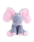 Jucarie interactiva, Elefant Cucu Bau, canta si vorbeste in limba romana, gri/roz, 35 cm