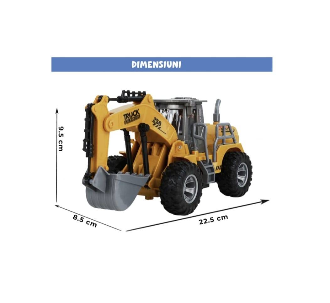 Jucarie interactiva, Excavator cu telecomanda, acumulator, multicolor, 23 cm