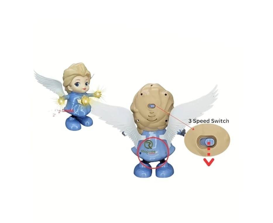 Jucarie interactiva, Model Elsa cu aripi, functie lumini/sunete, multicolor, 22 cm