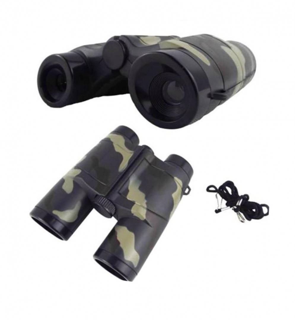 Jucarie interactiva pentru copii, Binoclu cu imprimeu camuflaj, negru/verde, 6 x 35 mm