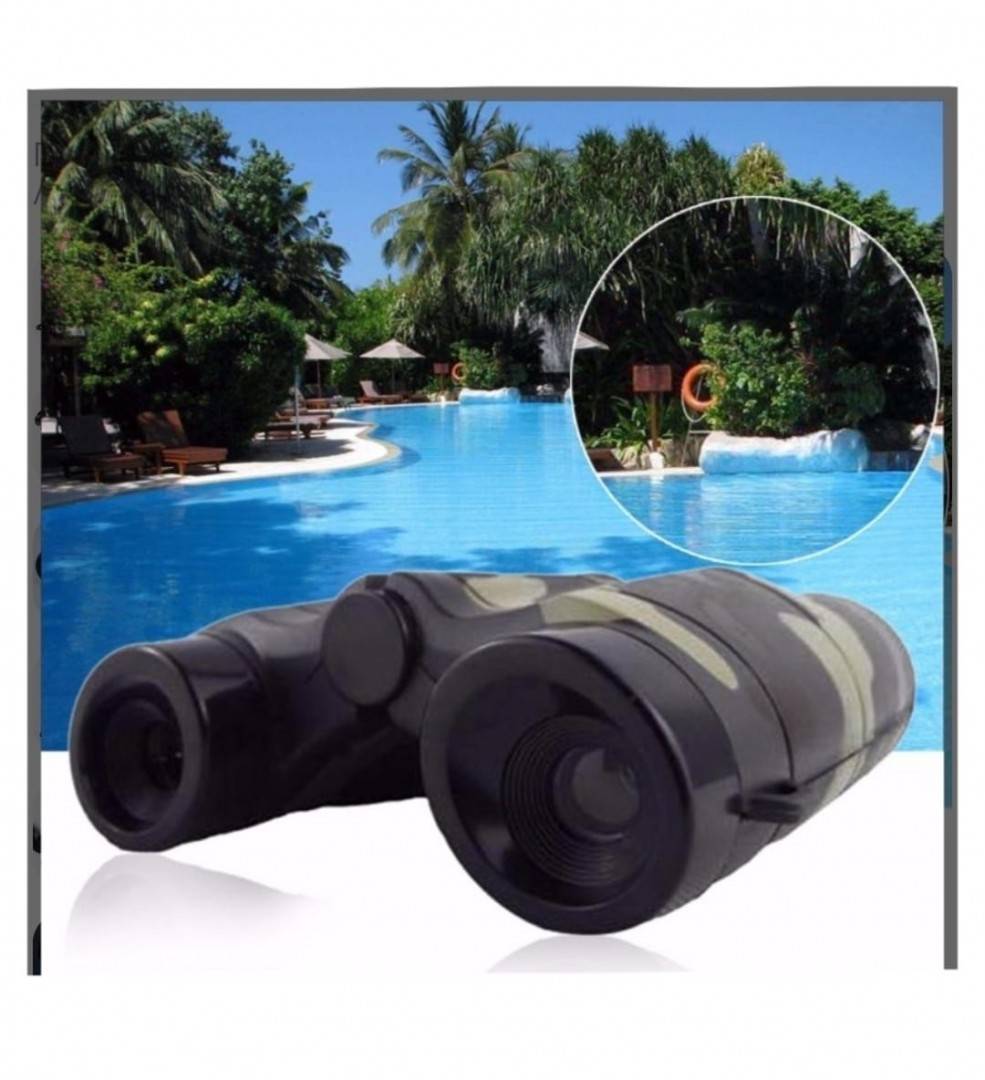 Jucarie interactiva pentru copii, Binoclu cu imprimeu camuflaj, negru/verde, 6 x 35 mm