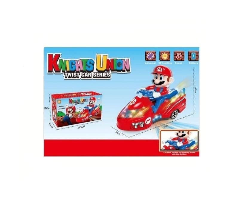 Jucarie interactiva pentru copii, Mario pe motocicleta, sunete si lumini, multicolor, 19 cm