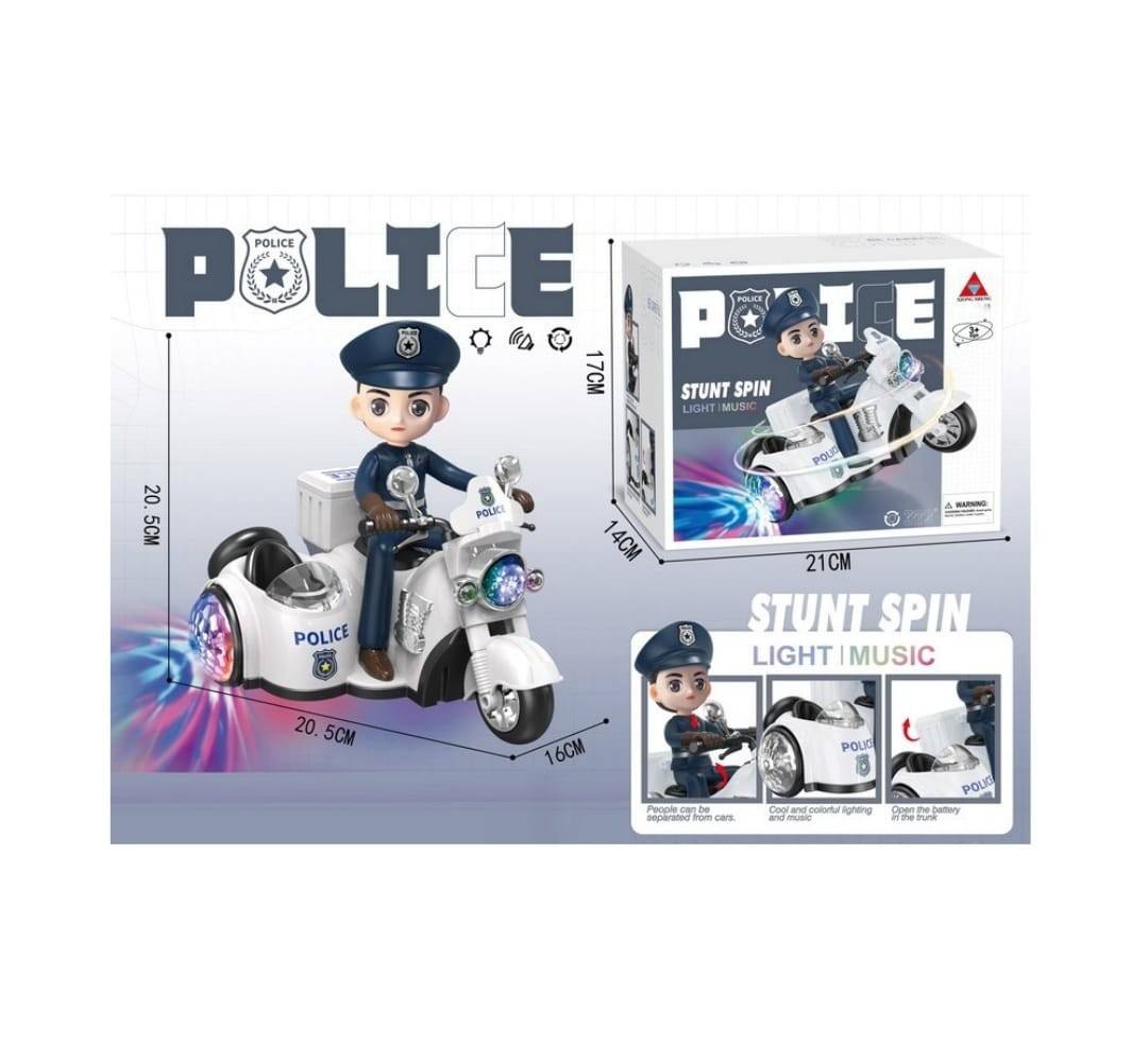Jucarie interactiva, Politistul pe motocicleta, sunete si lumini, multicolor