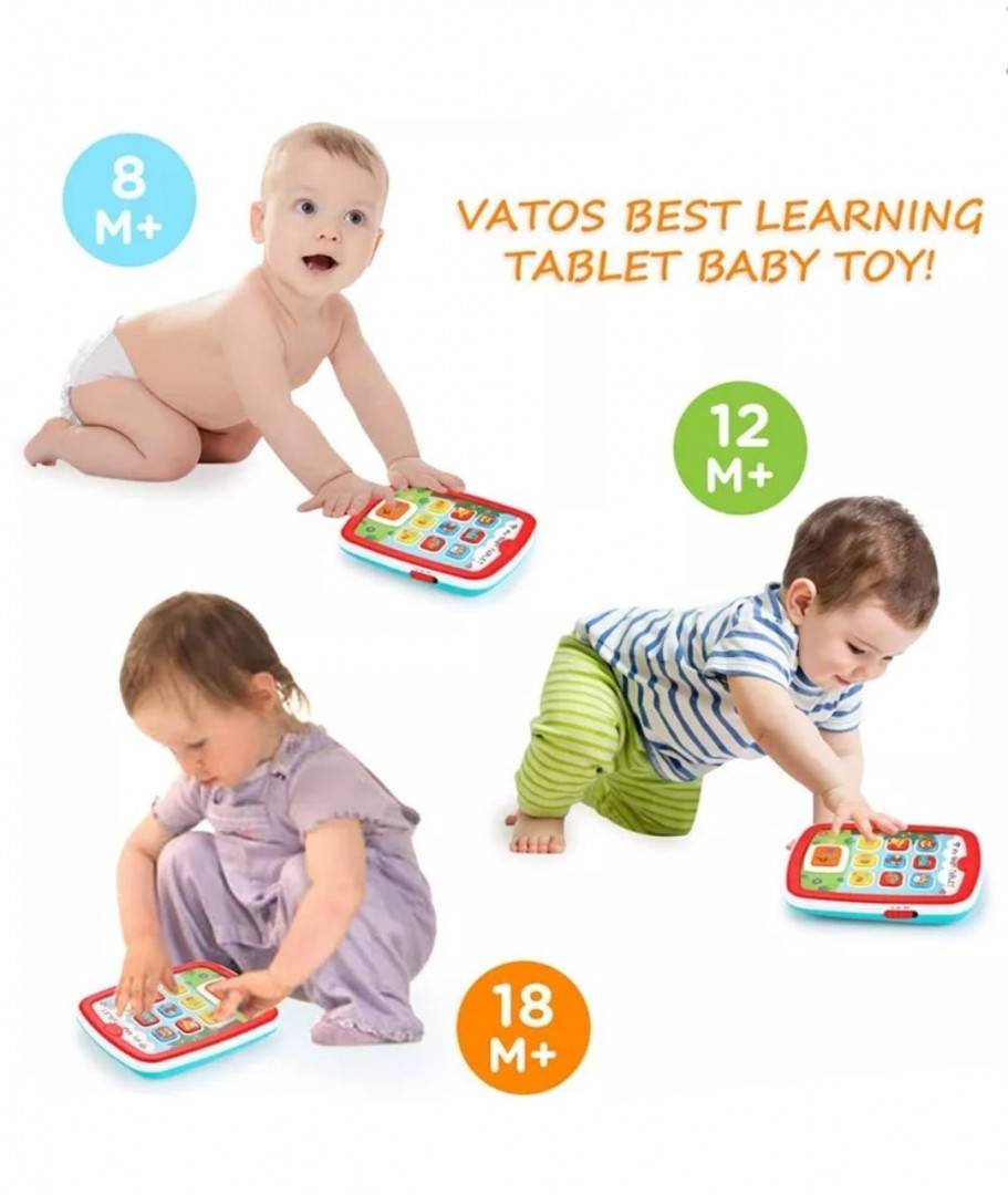 Jucarie interactiva, Prima Mea Tableta, Hola, sunete si lumini, multicolor, 12 cm, 6 luni+