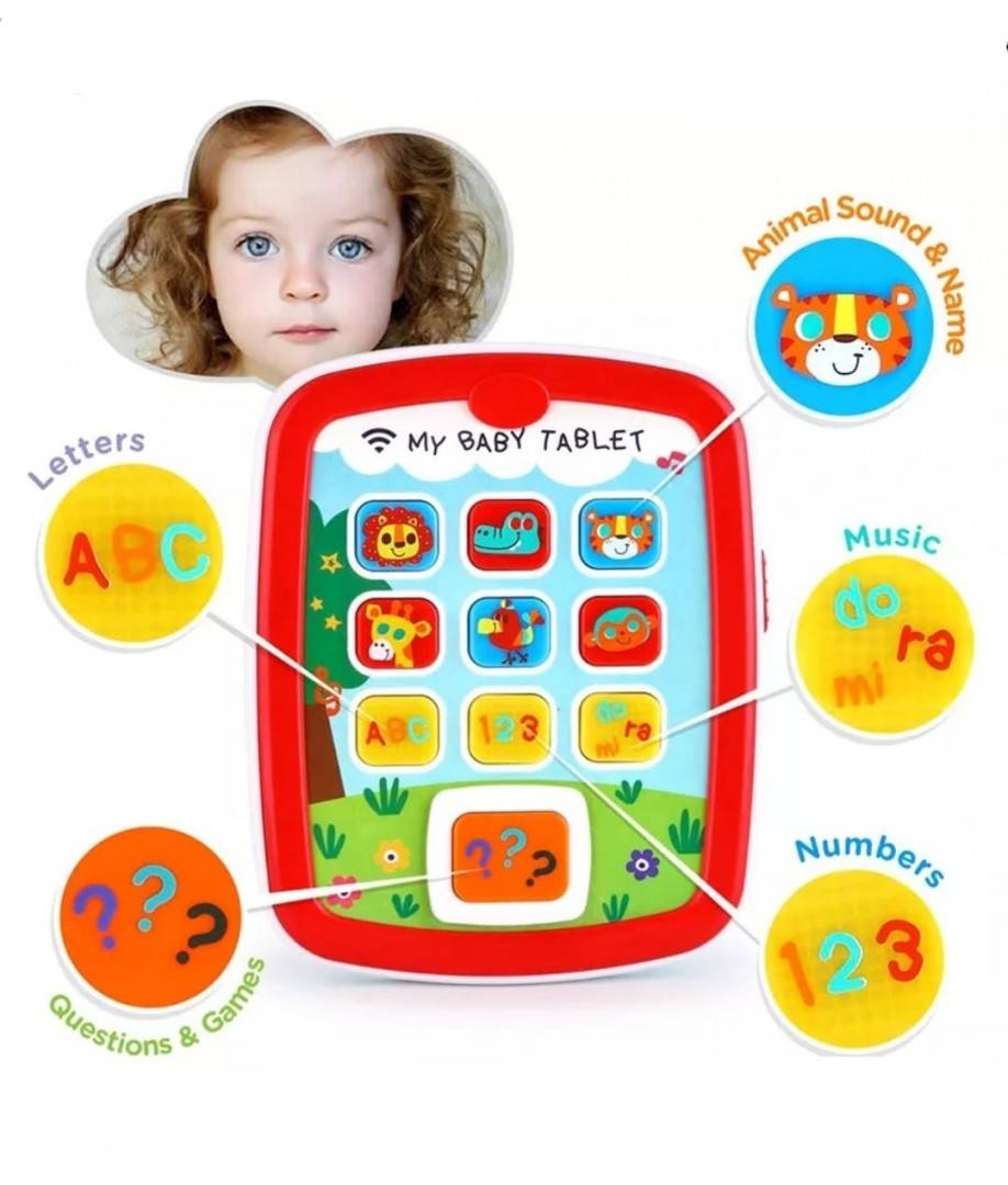 Jucarie interactiva, Prima Mea Tableta, Hola, sunete si lumini, multicolor, 12 cm, 6 luni+