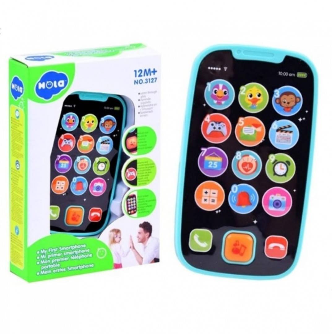 Jucarie interactiva, Primul Meu Smartphone, Hola, multicolor, 12 cm, 12 luni+