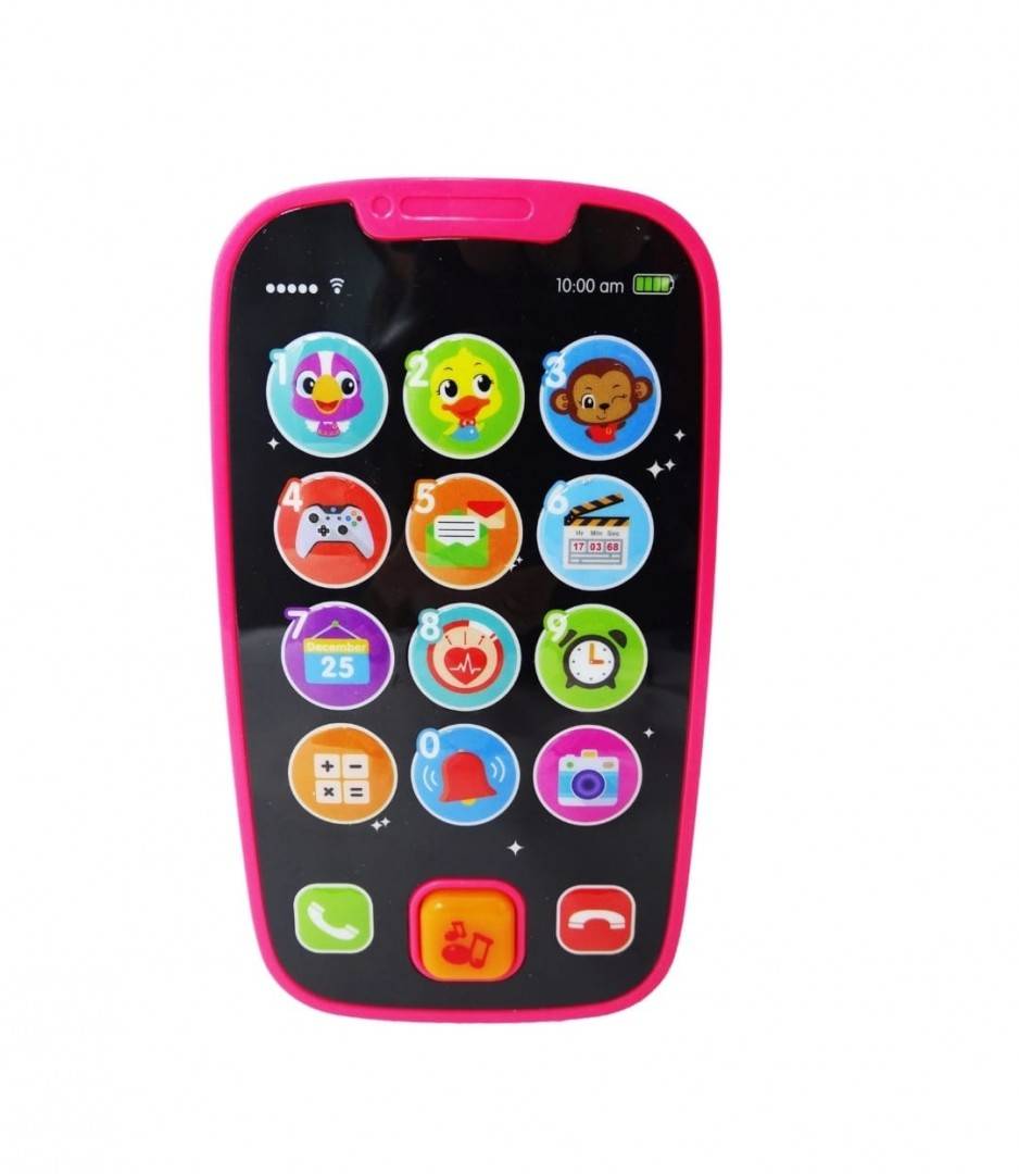 Jucarie interactiva, Primul Meu Smartphone, Hola, roz, 12 cm, 12 luni+