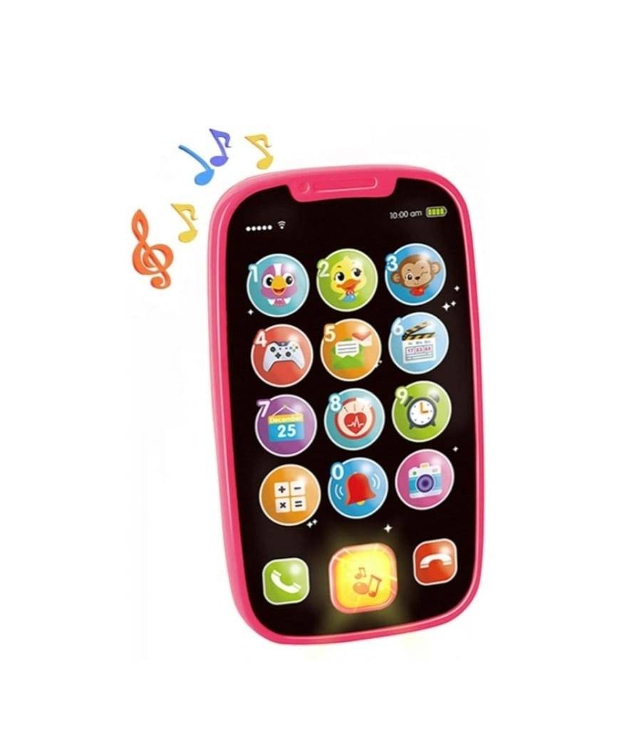 Jucarie interactiva, Primul Meu Smartphone, Hola, roz, 12 cm, 12 luni+