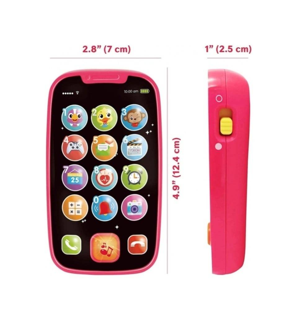 Jucarie interactiva, Primul Meu Smartphone, Hola, roz, 12 cm, 12 luni+