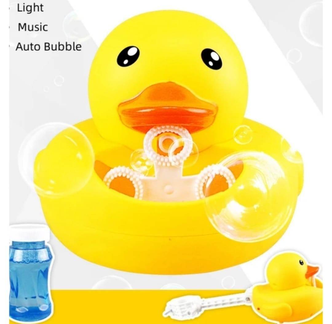Jucarie interactiva Ratusca, de facut baloane, pentru bicicleta, galben, 14 cm