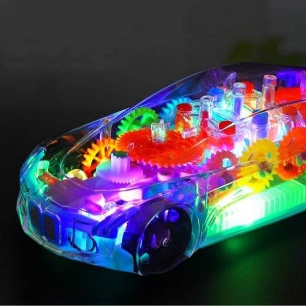 Jucarie masina cu sunete si lumini, transparenta, multicolor