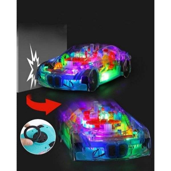 Jucarie masina cu sunete si lumini, transparenta, multicolor