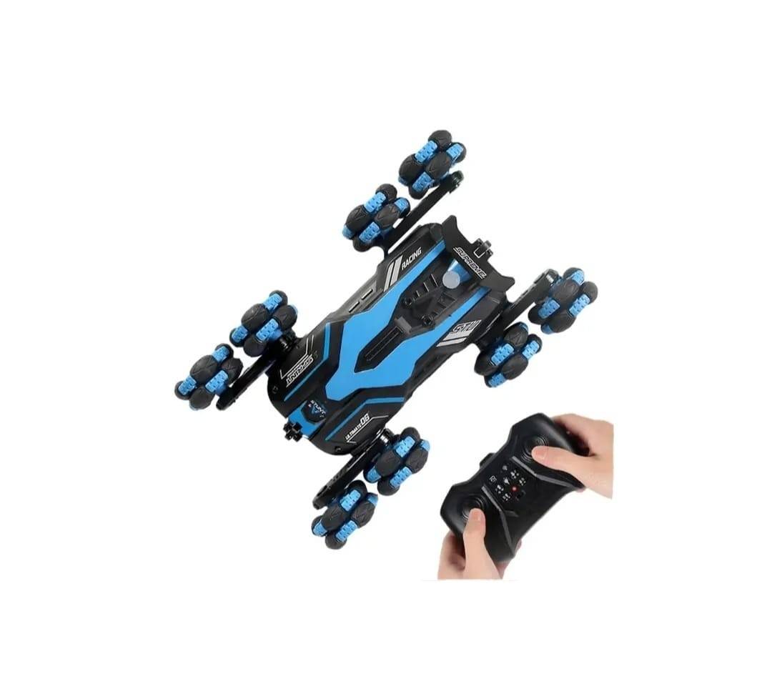 Masina cu telecomanda, 2.4GHz, Cascadorie de drift cu rotire la 360 grade, rapida, 6 Roti,  cu lumina si sunet, , 18 cm