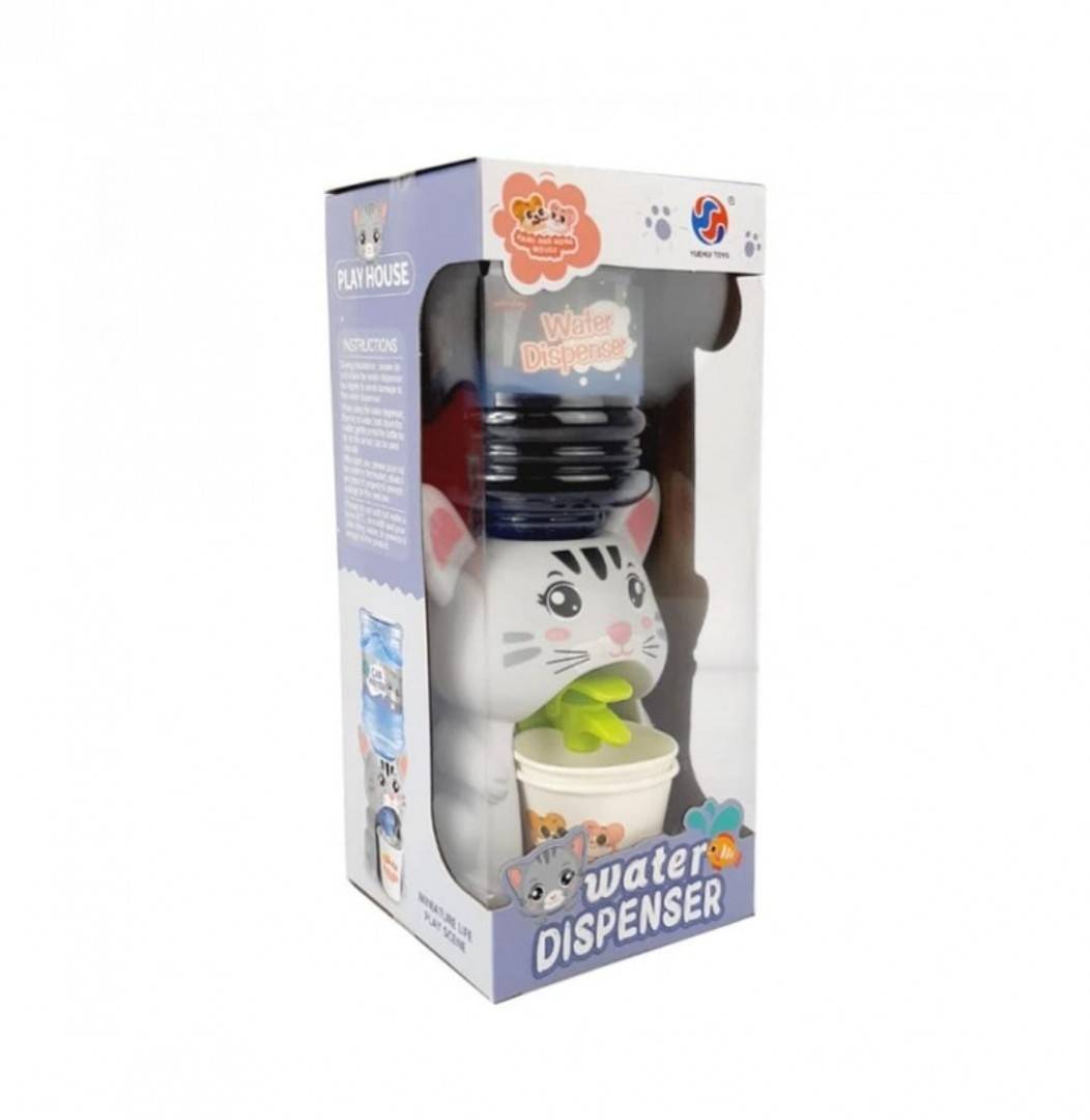 Jucarie Mini Dozator de apa, Pisicuta, 22 cm, gri