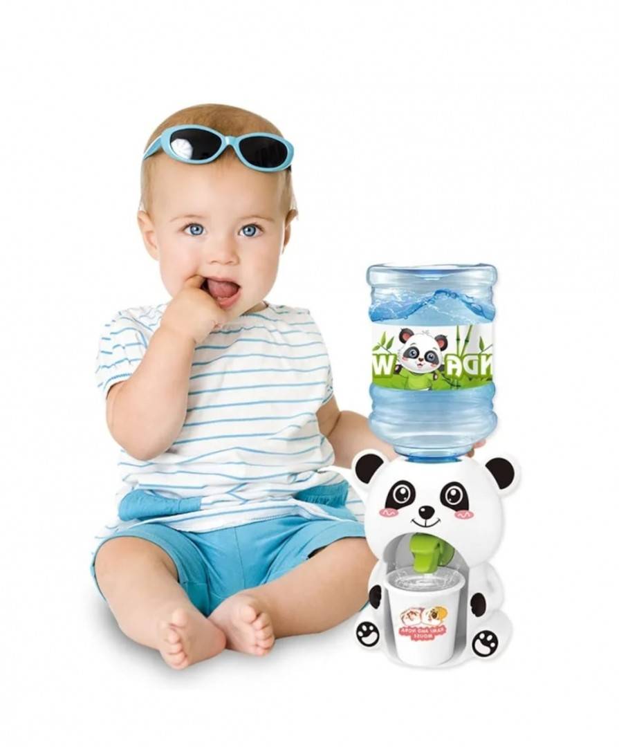 Jucarie Mini Dozator de apa, Ursulet Panda, 22 cm, multicolor