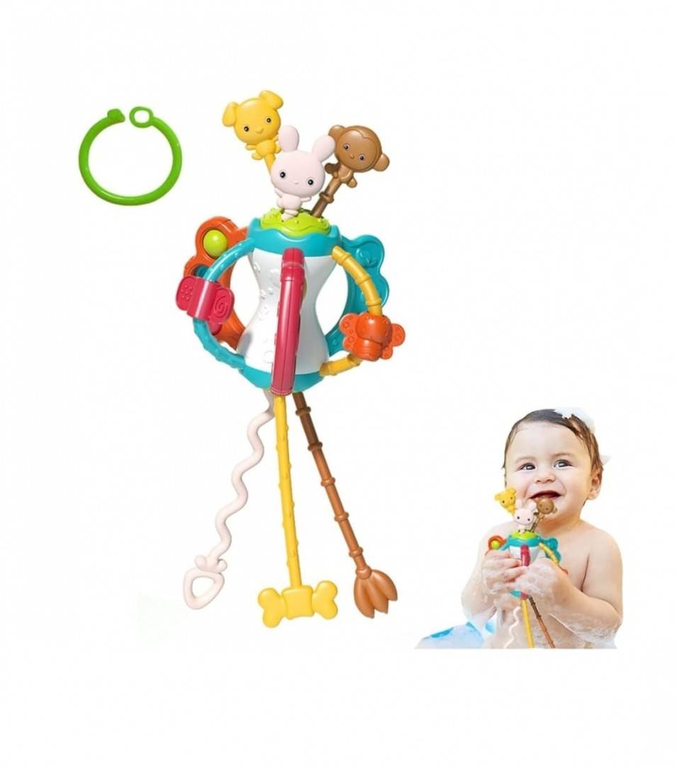 Jucarie Montessori bebe, multi - senzoriala din silicon, multicolor, 28 cm