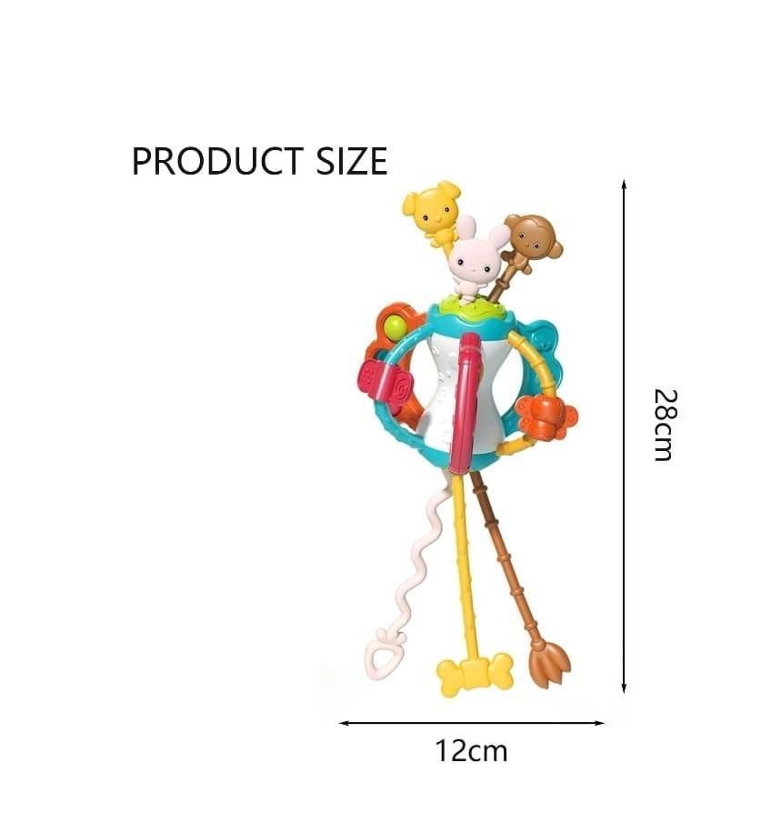 Jucarie Montessori bebe, multi - senzoriala din silicon, multicolor, 28 cm