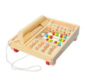 Jucarie Montessori, Telefon din lemn cu numaratoare, multicolor, 22 cm