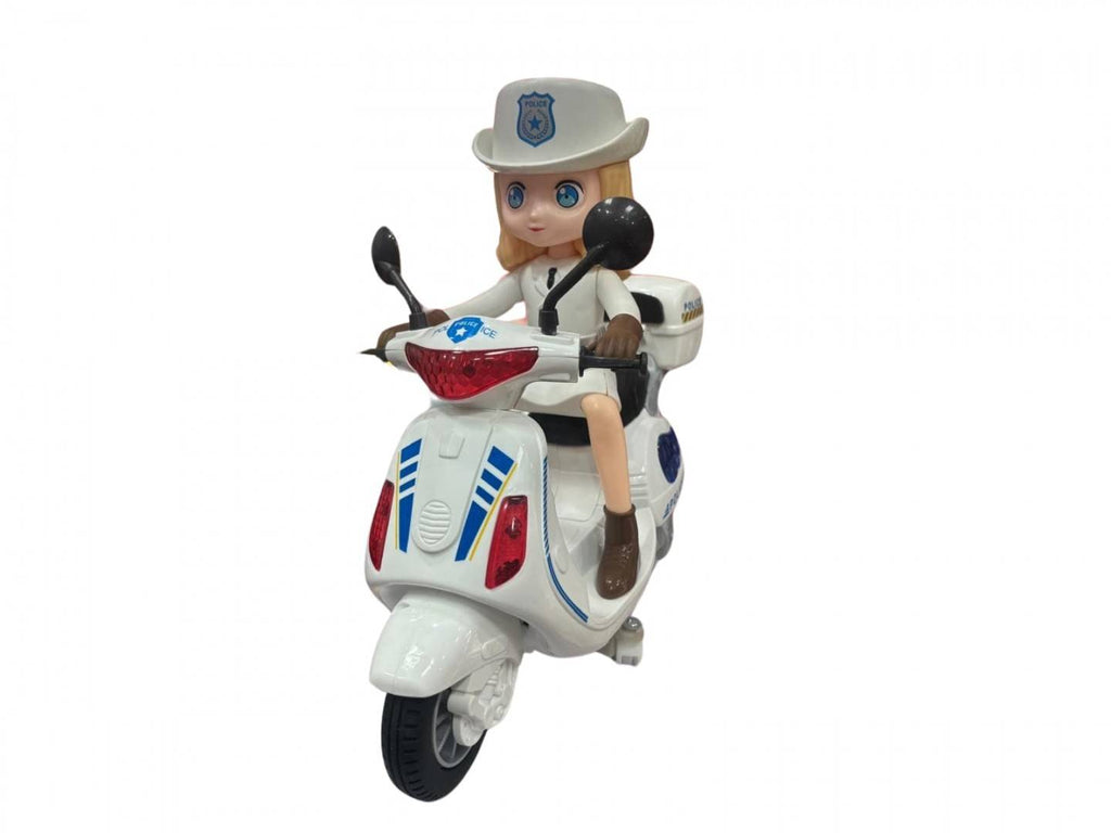 Jucarie motocicleta de politie cu politista, sunete, lumini, multicolor, 27 cm