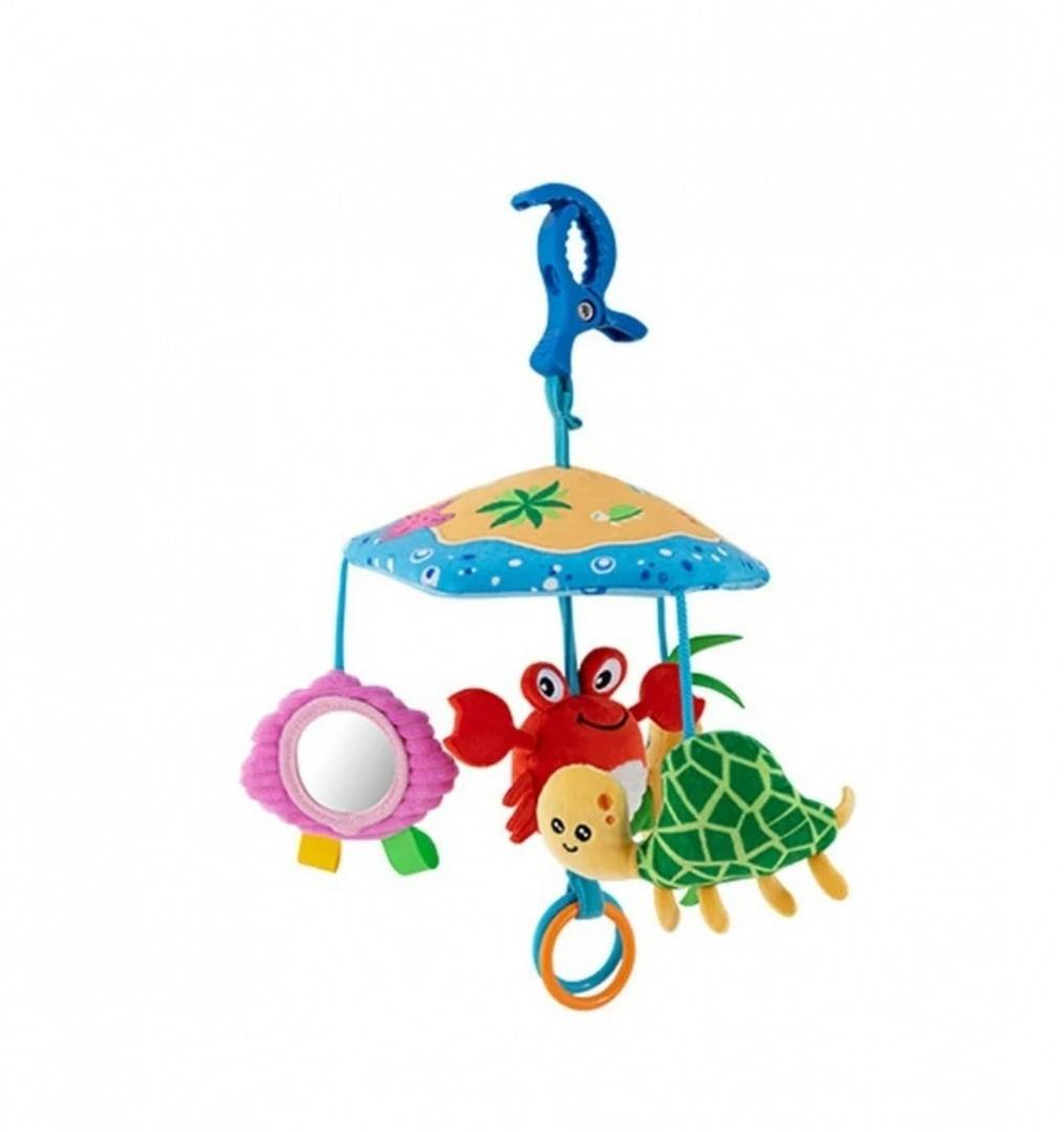 Jucarie multifunctionala pentru patut sau carucior, albastru, 19 cm
