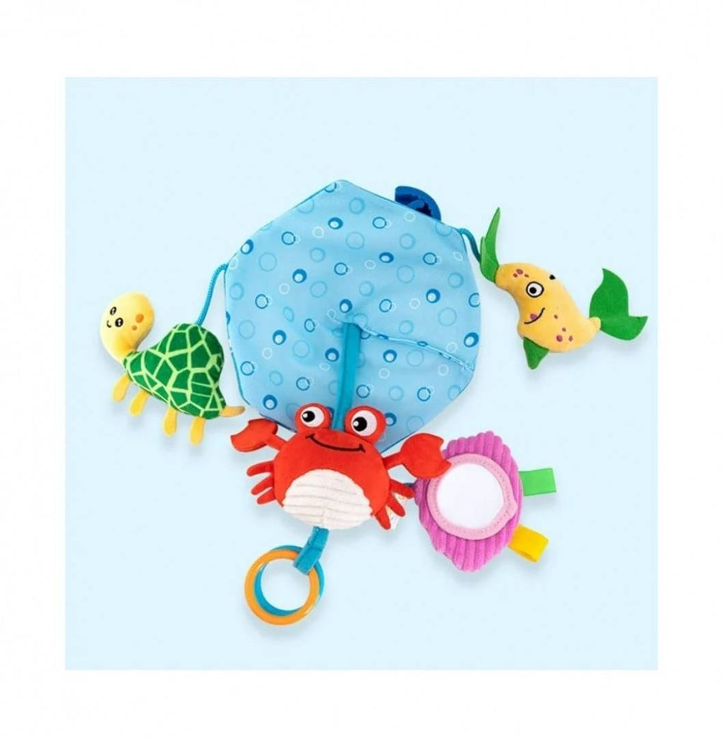 Jucarie multifunctionala pentru patut sau carucior, albastru, 19 cm