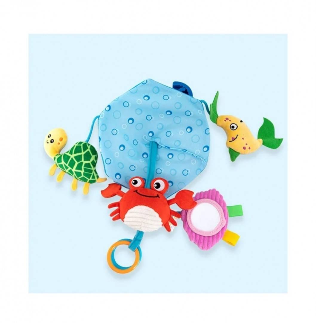 Jucarie multifunctionala pentru patut sau carucior, albastru, 19 cm