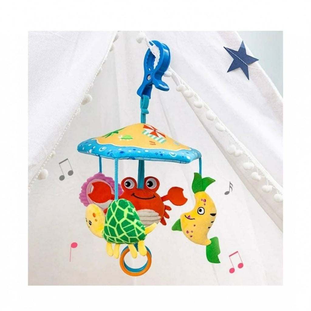 Jucarie multifunctionala pentru patut sau carucior, albastru, 19 cm